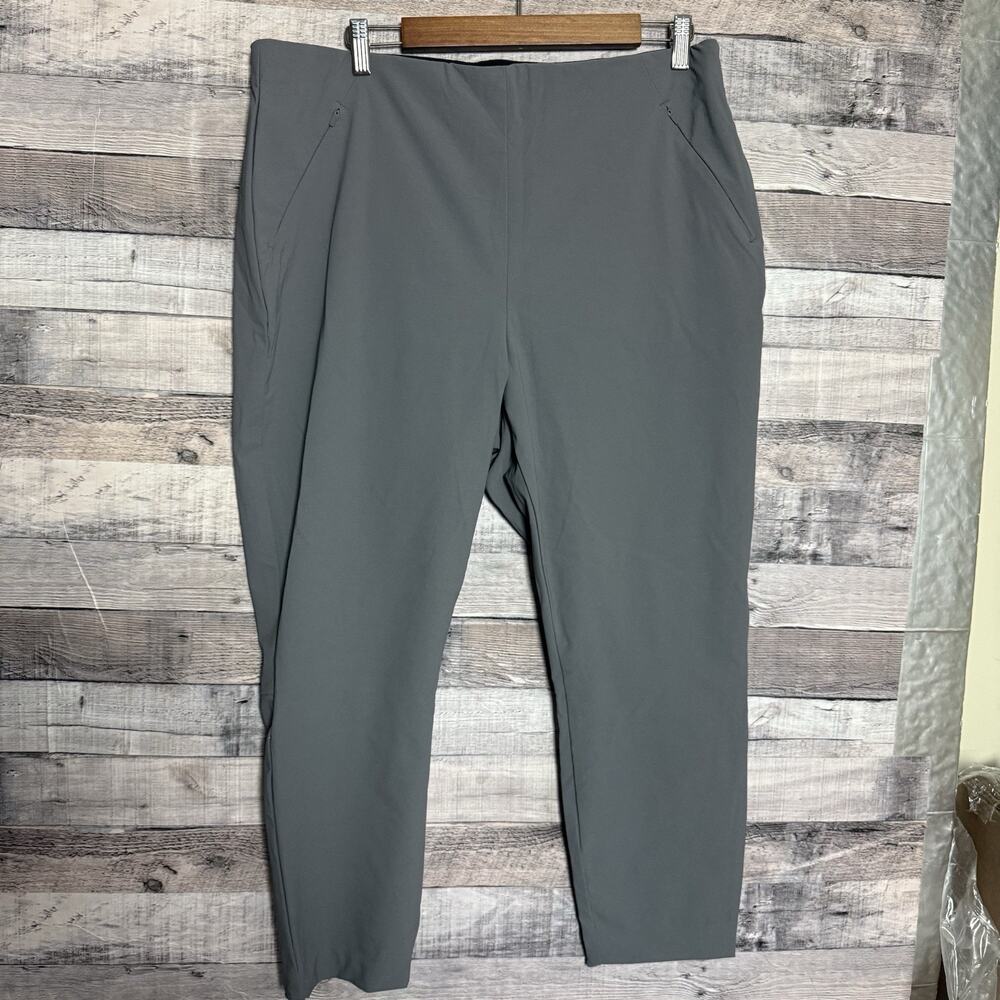 Duluth Trading Co Flexcellent Skinny Leg Ankle Pants Womens 18 Short Gray NWT